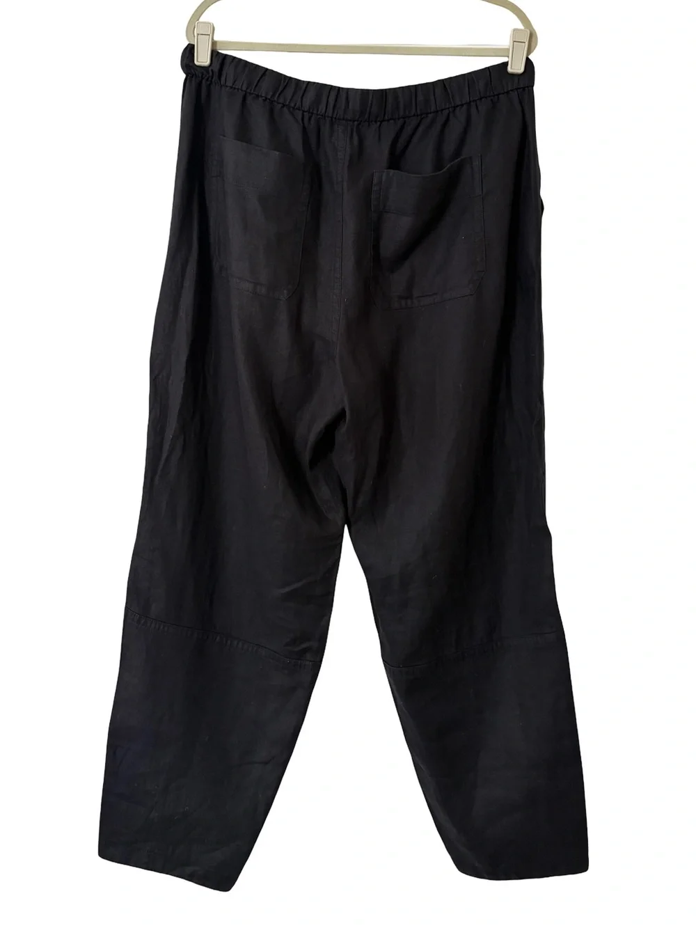 Everlane The Linen Pull-On Barrel Pant Black European Flax Size XL